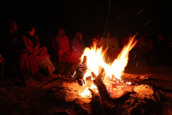 Our campfire in Maasai land where students and Maasai discuss the vast differences between our cultures. Yes, including kissing. Photo by Gemina Garland-Lewis.